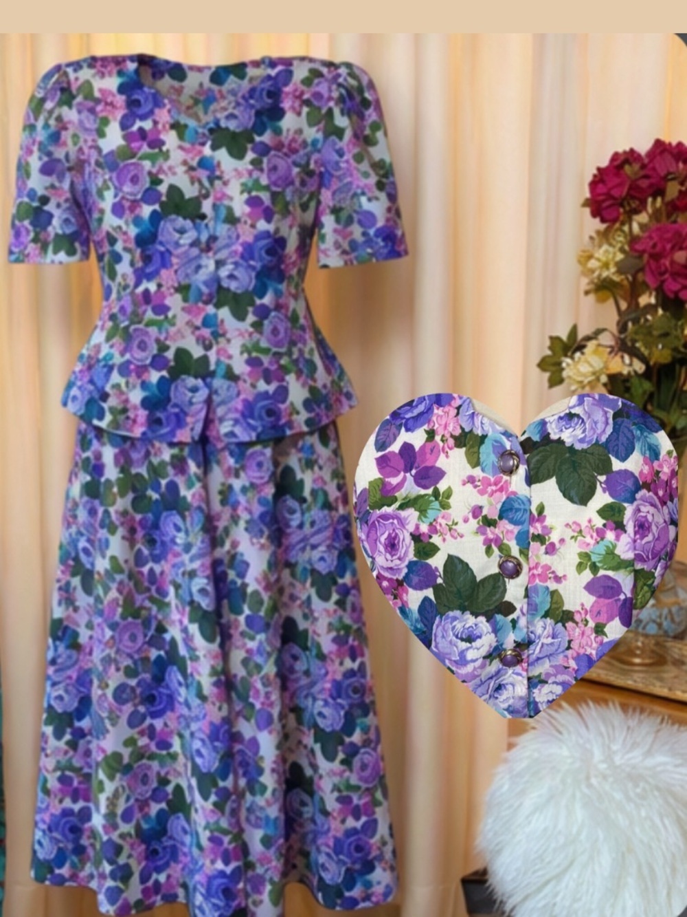 🌷EXPRESS Plus🌷 Vintage Floral Skirt & Top Casual Suit Set
